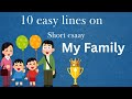 10 Lines about My Family Essay in English #myfamily #englishessay #myfamilyessay #10linesessay