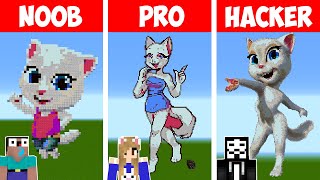 Minecraft: TALKING ANGELA Pixel art CHALLENGE! Battle NOOB vs PRO vs HACKER – Animation