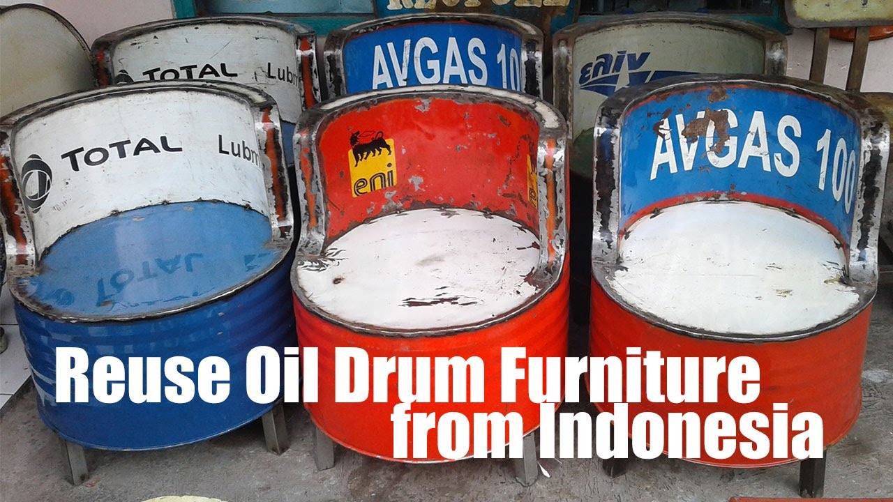 Reuse Oil Barrel Furniture Oil Drum Furniture Recycled Oil Drum Chairs