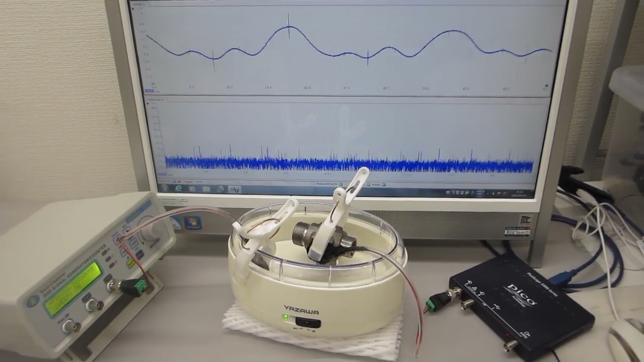 低周波（音）と高周波（超音波）の相互作用を利用した超音波実験（超