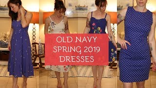 OLD NAVY SPRING 2019 DRESS HAUL || TRY-ON HAUL