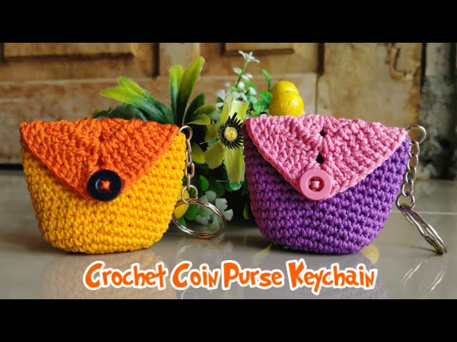 CROCHET COIN PURSE KEYCHAIN - YouTube