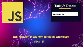 JavaScript Learn The Date Object By Building a Date Formatter  freeCodeCamp steps 1 - 24  🔇 No audio