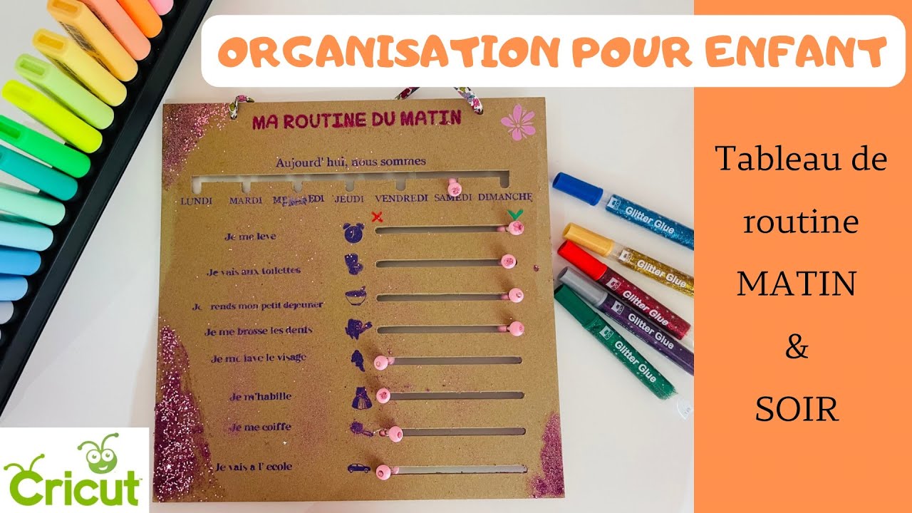 DIY Tableau de routine pour enfant CRICUT Maker 