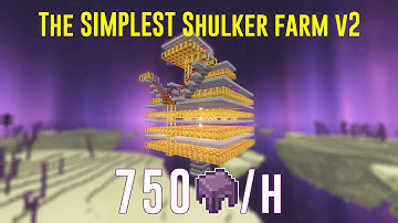 [Outdated] The Simplest 1D Shulker Farm v2 | Ending_Credits | Java 1.17 - 1.20.1 (See description)
