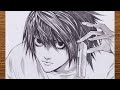 How To Draw L Lawliet From Death Note L Drawing Step By Step Tutorial 