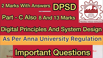 Digital Principle And System Design Important Anna University Questions | Tamil