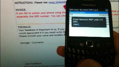 How to unlock the BlackBerry Curve 8520 using an Unlock Code supplied by UnlockData.co.uk