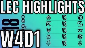 LEC Highlights ALL GAMES Week 4 Day 1 Spring 2020 League of Legends EULEC