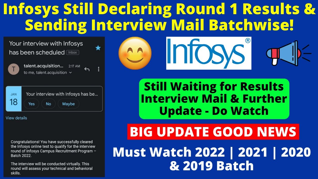 Infosys Still Declaring Exam Results & Sending Interview mail Batch ...
