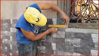 Installing stone tiles for the facade of the house in an innovative and wonderful way