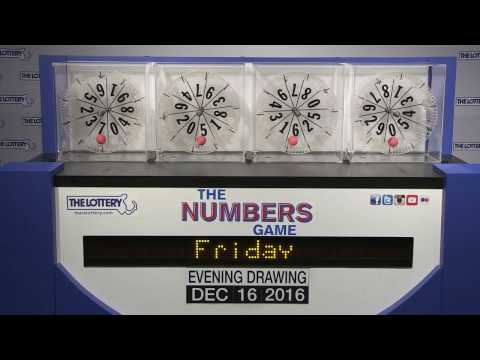 Evening Numbers Game Drawing: Friday, December 16, 2016