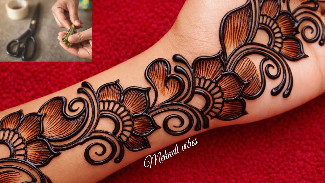Very Stylish Front Hand Shaded Mehndi Design | Arabic Mehndi Design | Shaded Mehndi Design | Mehndi.