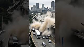 Massive Earthquake Strikes Elevated Highway as Lanes Crack and Collapse #viral #shorts