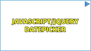JavaScript/jQuery DatePicker