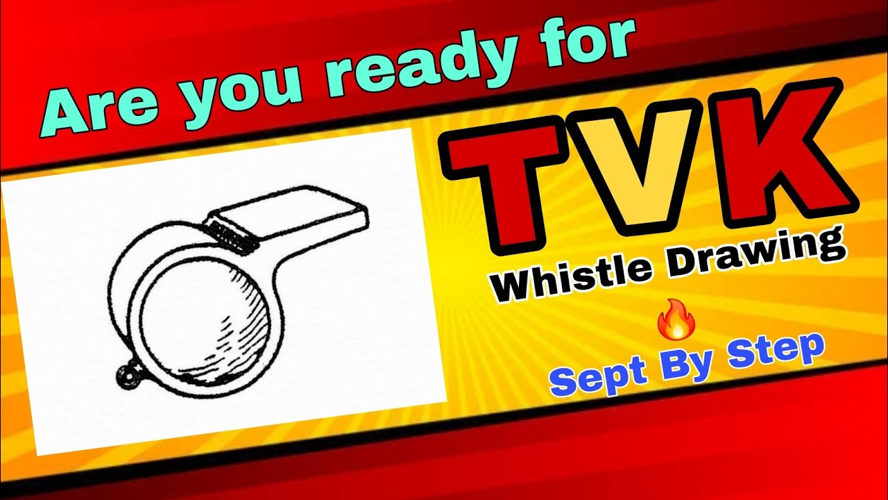 How to Draw TVK Party Whistle Symbol Step by Step | Vijay TVK Logo Drawing