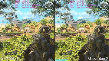 Call Of Duty Black Ops 3 GTX 980 TI Vs GTX Titan X Frame Rate Comparison - 6700K
