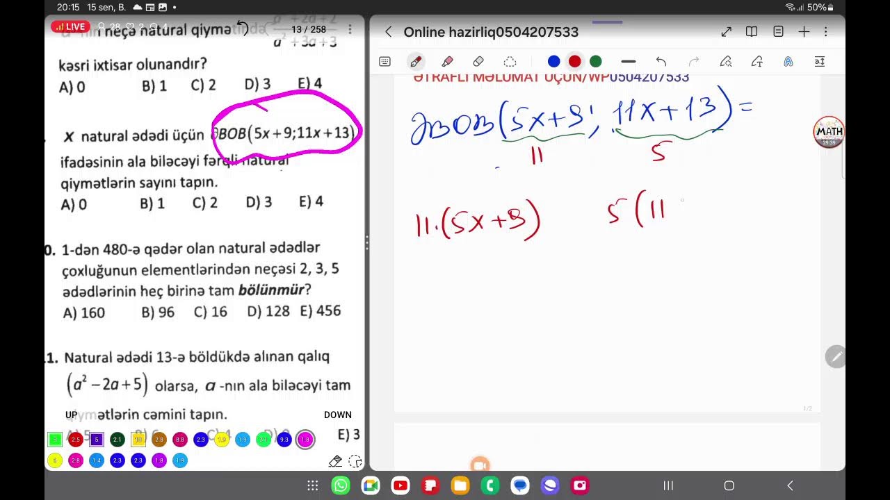 ⬇️MHM NATURAL ƏDƏDLƏR TEST 10 MHM YENİ NƏŞR TEST TOPLUSU
