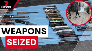 Man charged over hundreds of weapons allegedly meant for teen criminals | 7 News Australia