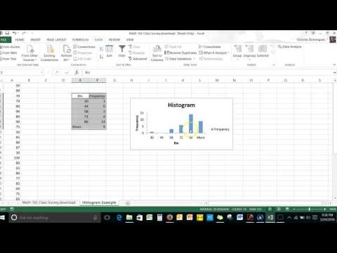 Make a Histogram Using Excel's Histogram tool in the Data Analysis ToolPak
