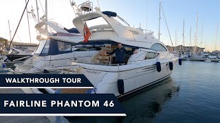 Fairline Phantom 46  £265K Walkthrough Tour  A stunning condition Fairline with a 3 cabin layout!