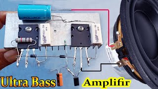 Ultra Bass Powerful Amplifier // How to Make Amplifier Using 2SC5200 and 2SA1943 Transistor