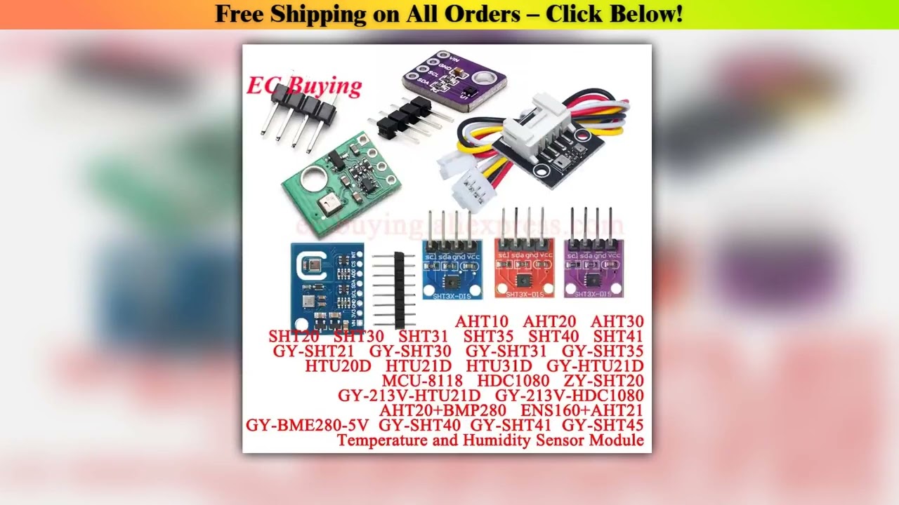 1-10Pcs SHT20 SHT30 SHT31 SHT35 SHT40 SHT41 AHT10 AHT20 BMP280 HTU20D GY HTU21D HTU31D HDC1080