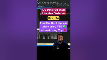#day34 - How to find the third highest salary without using Top #coding #sql #sqlserver