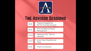 Advisor Session Four: End of Year Checklist