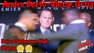 Victor Ortiz vs. Andre Berto II Full Face Off Drama Berto Shoves Ortiz