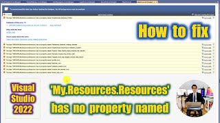 Visual Studio 2022 (VB.NET) How to Fix: The type 'My.Resources.Resources' has no property named