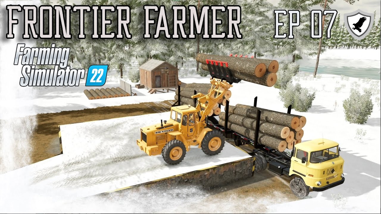 WINTER WOODWORK | FRONTIER FARMER | FS22 Survival | The Dark Forest Ep ...
