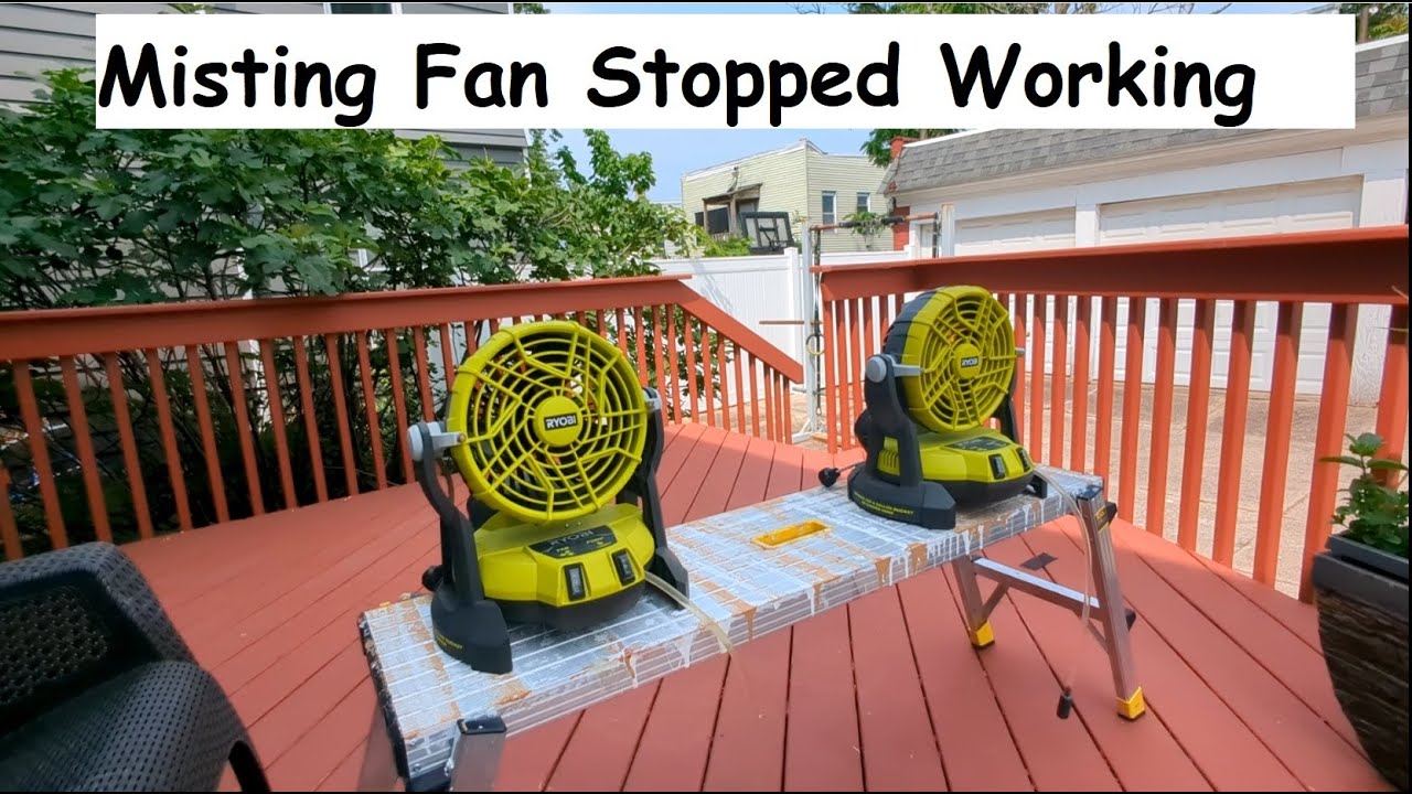 RYOBI 18Volt ONE 2Speed Bucket Top Misting Fan fix for a broken water