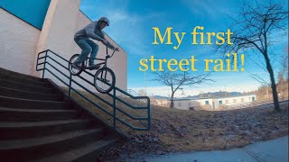 I hit my first ever street rail today!