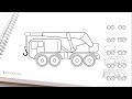 Keren! cara menggambar excavator crane atau mobil derek sederhana untuk anak-anak