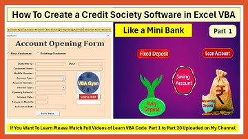 How To Create A Credit Society Software in Excel VBA Part1