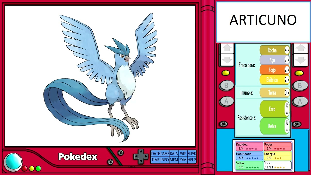 ◓ Pokédex Completa: Articuno (Pokémon) Nº 144