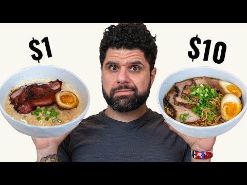 $1 vs $10 Ramen from Naruto