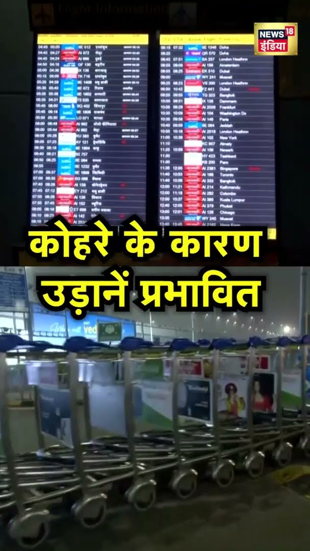 Delhi में शीतलहर और कोहरा छाए रहने के कारण IGI Airport पर कई उड़ानों में देरी हुई | #shorts