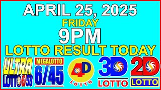 Lotto Result Today 9pm April 25 2025 PCSO