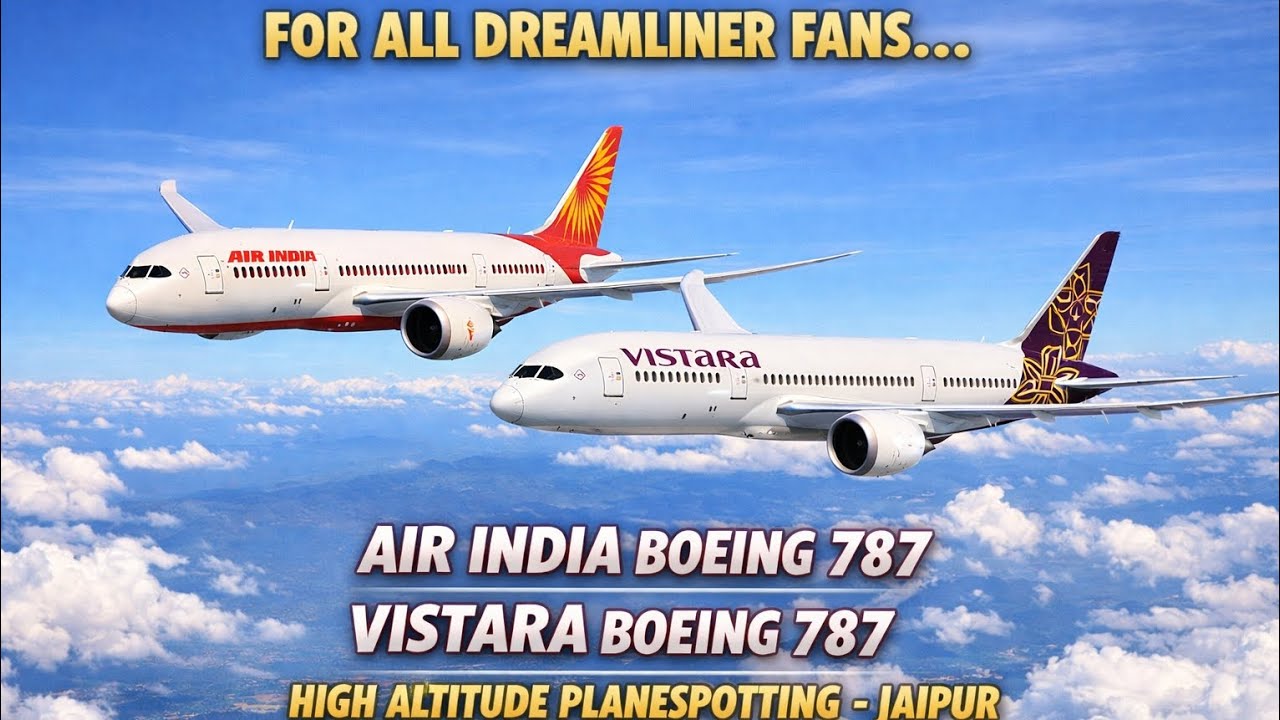 SPOTTING AIR INDIA B787s AT HIGH ALTITUDES IN THE SKY OF JAIPUR |AIR INDIA| |VISTARA| |BOEING 787|🇮🇳