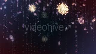 Golden Snow Flakes Loop Background
