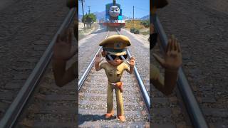 GTAV: LITTLE SINGHAM SAVED BY DEADPOOL AND SPIDER-MAN FROM THOMAS THE TRAIN #shorts #trains