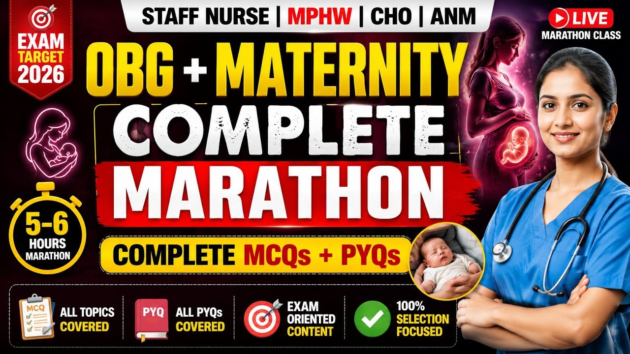 OBG + Maternity Complete Marathon | All MCQs + PYQs | HSSC Staff Nurse | MPHW | ANM 2026
