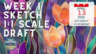 🎉 Free Special Workshop Series: Sale A 1:1 Darft For Silk Scarf Painting  - Week 1 Sat 13 April 2024