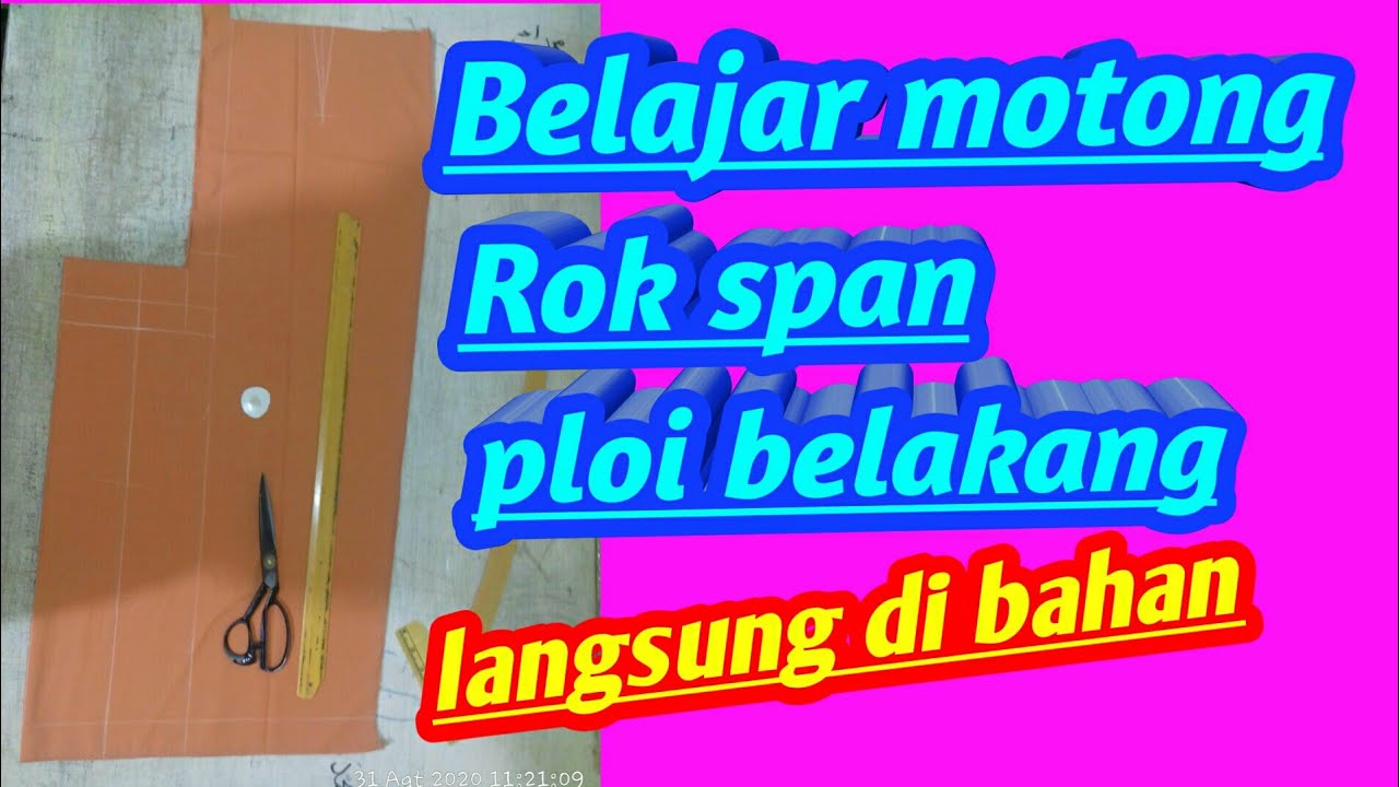 Belajar cara pola rok span||ploi belakang||Langsung di bahan