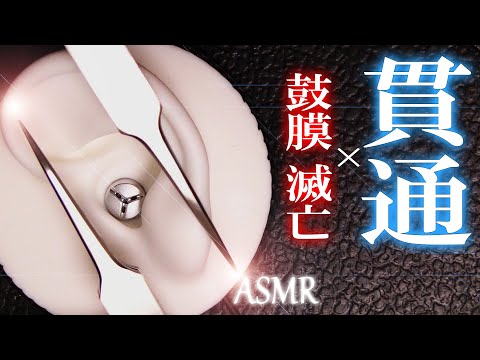 【ASMR】超激しすぎ！！二刀流のヤバすぎる脳内貫通鼓膜刺激1h！ / Pain penetrates into the brain / Tweezers / CS-10EM / No Talking