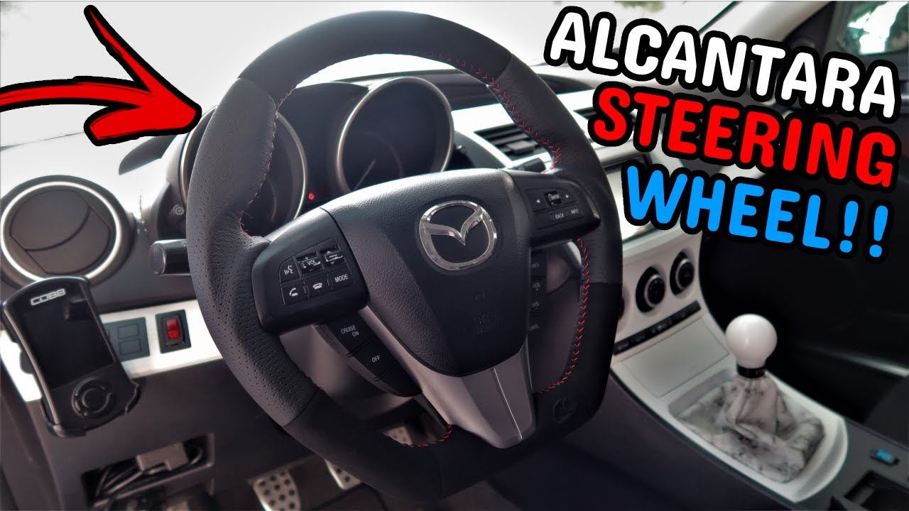 MY NEW ALCANTARA STEERING WHEEL JUST CAME FOR THE MAZDASPEED 3