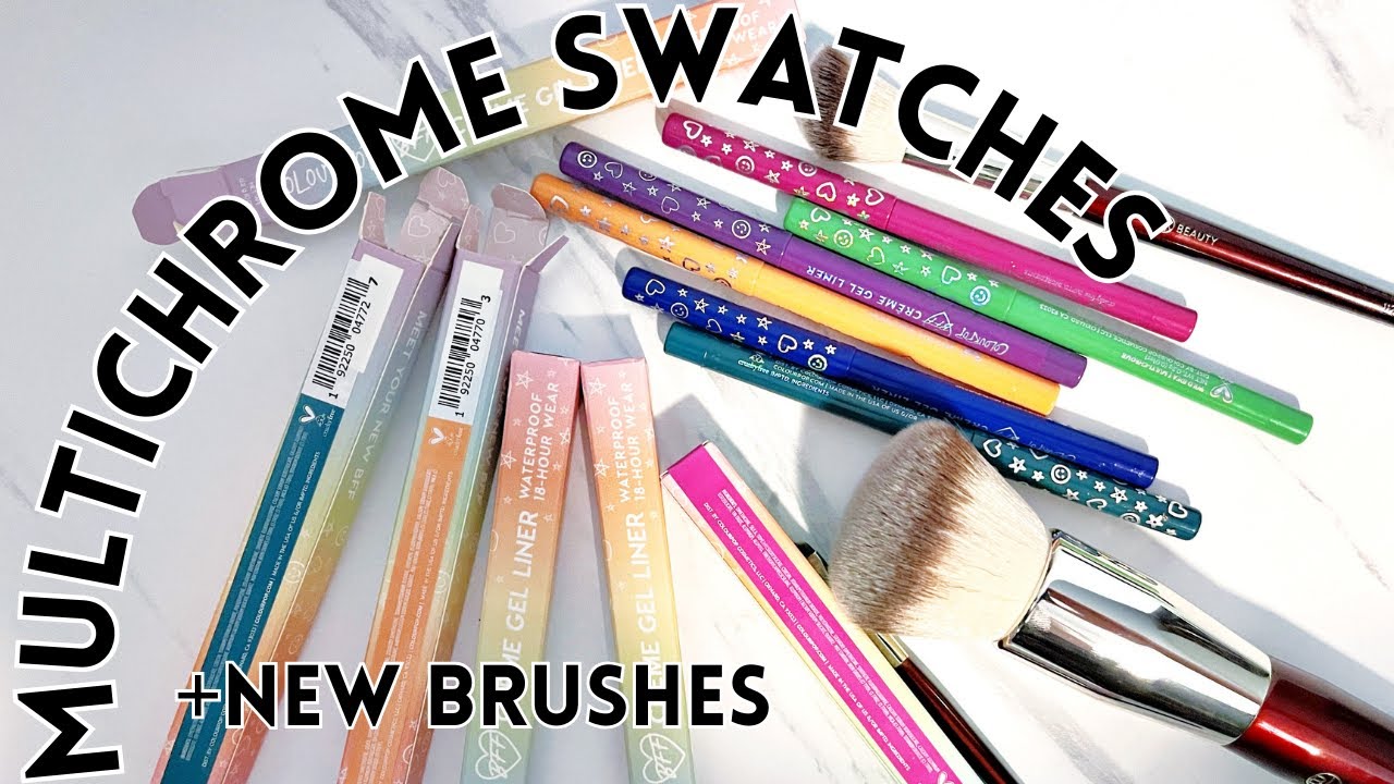 Swatching Colourpop's New Multichrome Liners & BK Beauty Brushes
