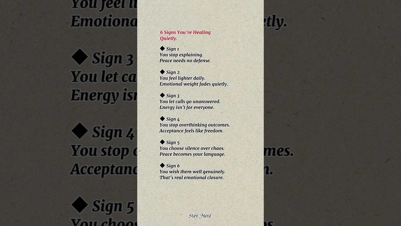 6 Signs You're Healing Quietly 